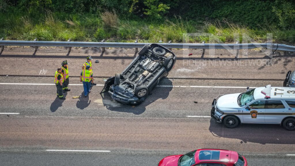 SUV overturns on Pennsylvania Turnpike Northeast Extension in Worcester
